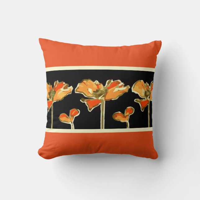 Coussin Art décoratifs Orange Flower Alphonse Mucha Coussi (Recto)