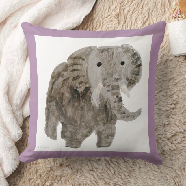 Coussin Art des éléphants d'animaux sauvages (Couverture)