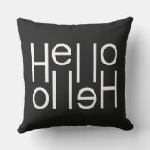 Coussin Art des mots Hello Welcome en blanc moderne sur fo (Verso)