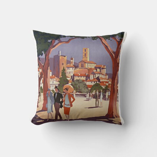 Coussin Art d'été vintage Grasse (Recto)
