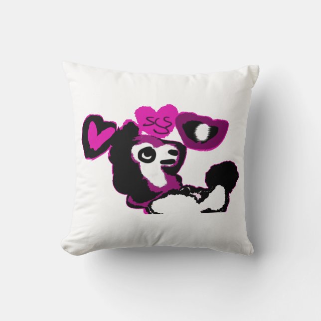 Coussin Art du caniche violet (Recto)