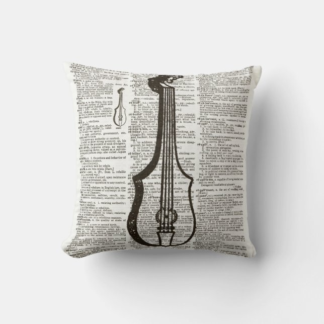 Coussin Art du dictionnaire d'instruments de musique (Recto)