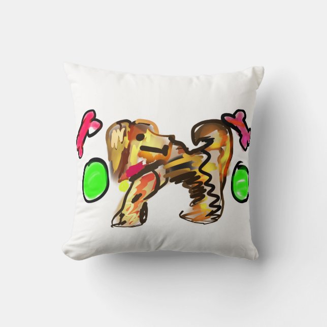 Coussin art du golden retriever (Recto)