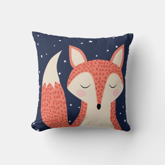 Coussin Art du renard rouge renard dormant ciel nocturne e (Recto)