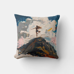 Coussin Art du Yoga : Beauté Équilibrée (Peinture à l'Huil
