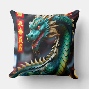 Coussin Art du zodiaque chinois année du dragon Glowpunk