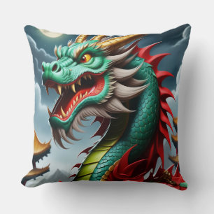 Coussin Art du zodiaque chinois année du dragon science-fi