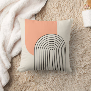 Coussin Art en ligne de style du milieu du siècle avec arc
