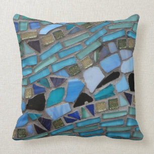 Coussin art en pierre de verre de couleur mosaïque