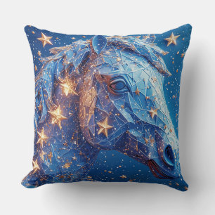 Coussin Art équestre avec fond étoilé