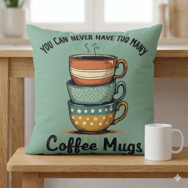 Coussin Art esthétique de café rustique pour amateur de ca (Vintage Coffee Lover Rustic Café Aesthetic Art Throw Pillow Mockup A)