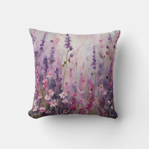 Coussin Art Fleur sauvage rose violet