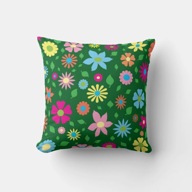 Coussin Art floral coloré (Recto)