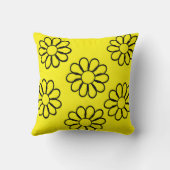 Coussin Art floral de nursery jaune vif (Verso)
