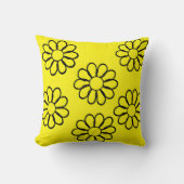 Coussin Art floral de nursery jaune vif (Recto)