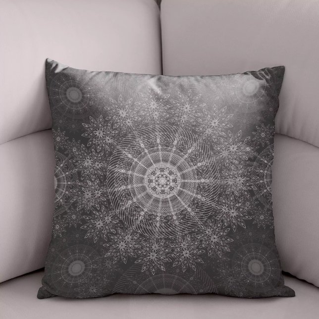 Coussin Art floral noir Sparkling (Créateur téléchargé)