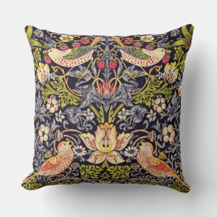 Coussin Art floral Nouveau de voleur de fraise de William