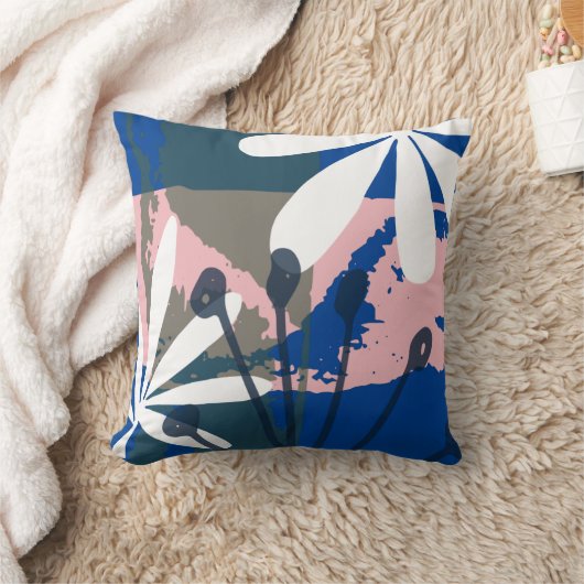 Coussin Art floral tropical abstrait (Couverture)
