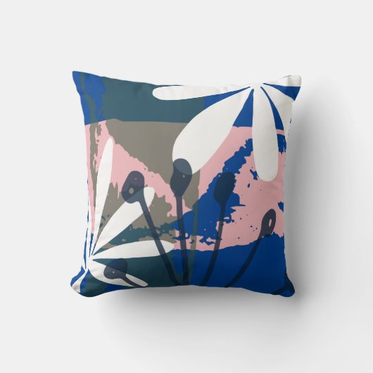 Coussin Art floral tropical abstrait (Recto)