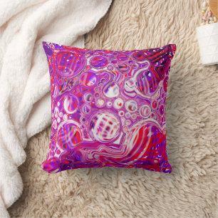 Coussin Art fluide rouge et violet