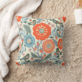 Coussin Art Folk Oiseaux Et Fraise Design (Couverture)