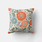 Coussin Art Folk Oiseaux Et Fraise Design (Verso)