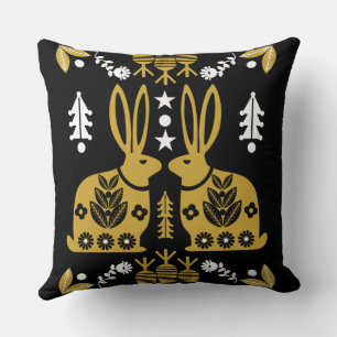 Coussin Art folklorique nordique scandinave      