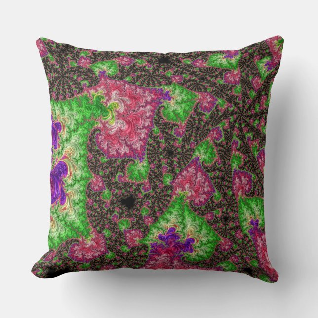 Coussin Art fractal spirale funky bohème groovy (Recto)