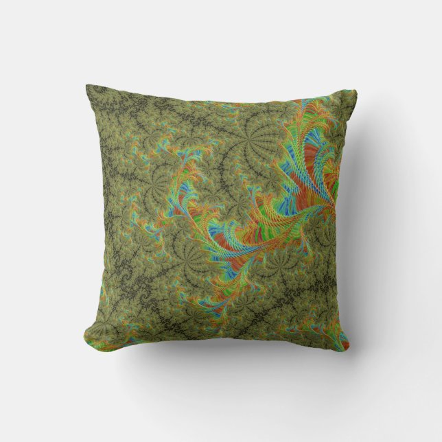 Coussin Art fractal spirale psychédélique tripant (Recto)