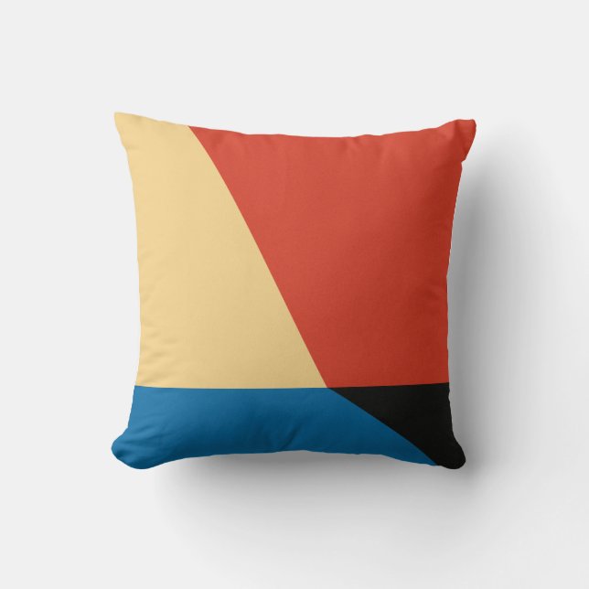 Coussin Art géométrique jaune rouge (Recto)