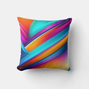 Coussin Art géométrique multicolore moderne coloré