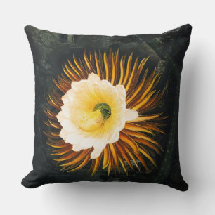 Coussin Art gothique de Cereus nocturne vintage