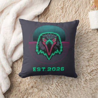 Coussin Art graphique animalier géométrique néon rétro cyb