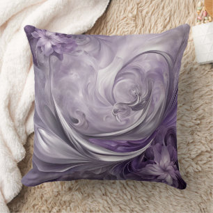 Coussin art IA violet sous-marin