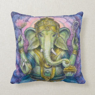 Coussin Art indou de chant religieux de Ganesha d'éléphant
