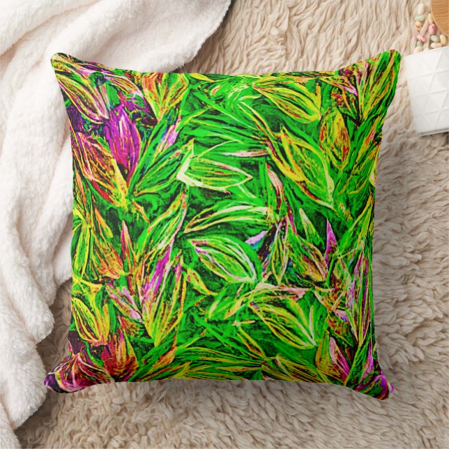 Coussin Art Jardin feuille texturé (Couverture)