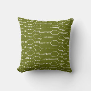 Coussin art linéaire forêt