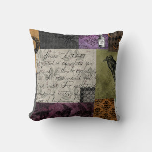 Coussin Art médiéval d'Halloween gothique Éffrayant apothe