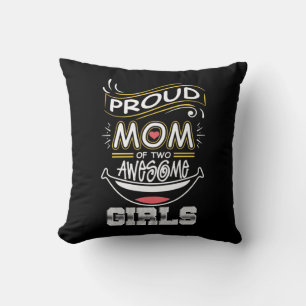 Coussin Art Mère Fier Maman De Deux Filles Fantastiques