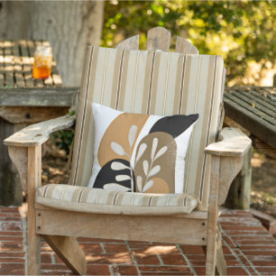 Coussin Art minimaliste feuille et pierres