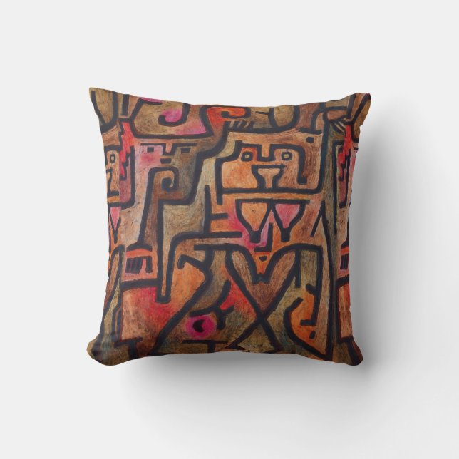 Coussin Art Moderne Expressionniste Abstrait de Forêt de K (Recto)