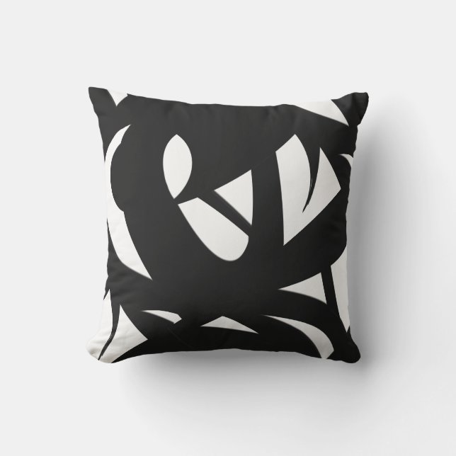 Coussin Art Moderne Impressionnant  Noir et Blanc (Recto)