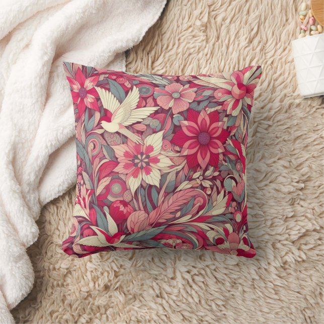 Coussin Art Morris rose (Couverture)