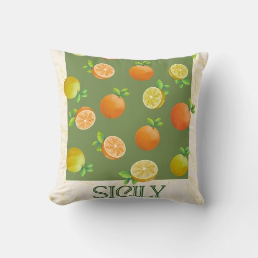 Coussin Art Mur Citrus Sicile | Orange et citron italiens (Recto)