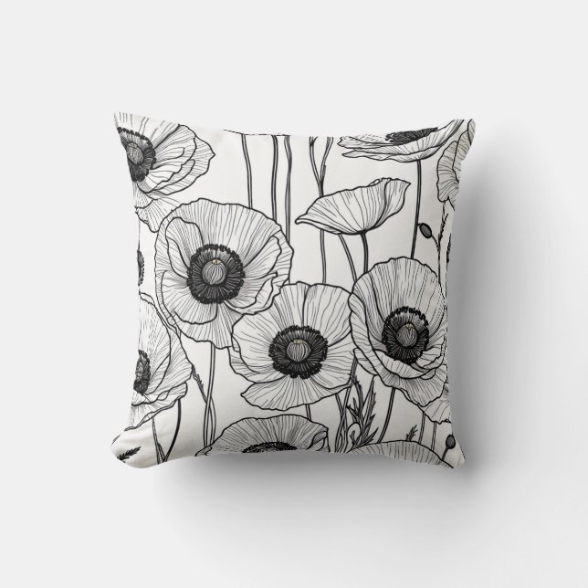 Coussin Art noir et blanc (Recto)