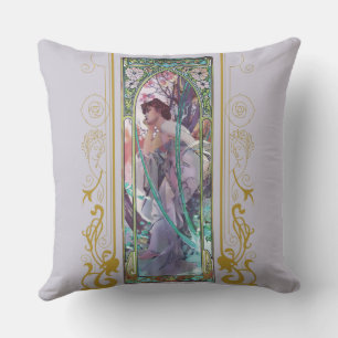 Coussin Art Nouveau Alphonse Mucha Soirée Contemplation
