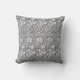 Coussin Art Nouveau Carnation Damas, gris / gris