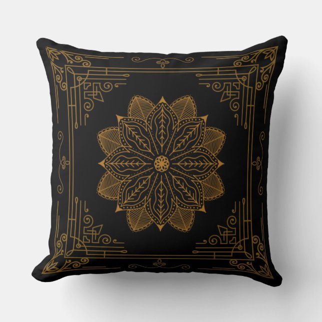 Coussin Art nouveau "ébène" (Recto)