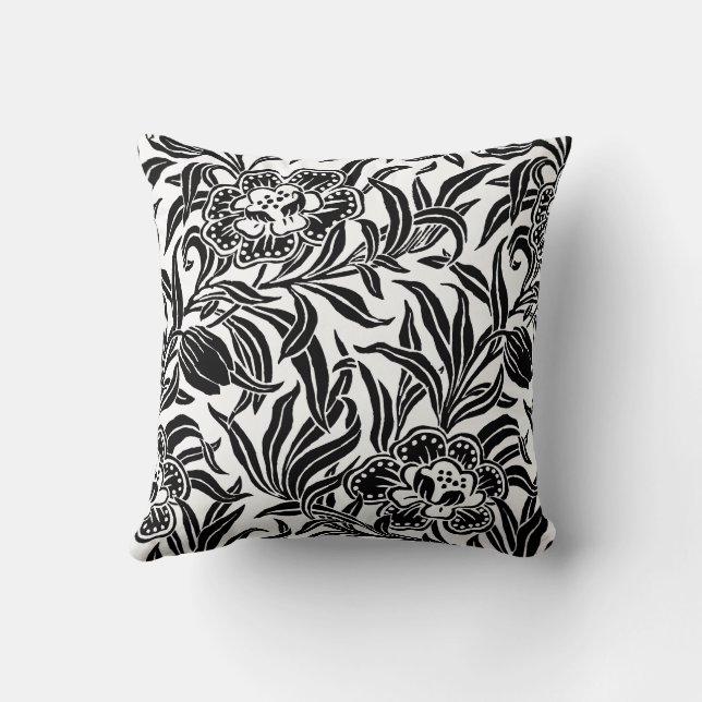 Coussin Art Nouveau Vintage Botanical Floral Pattern  (Verso)