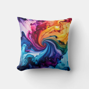 Coussin Art numérique d'art Abstrait à l'encre à l'aquarel